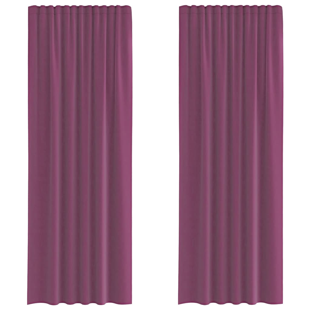 Vidaxl rideaux voile avec passe-tringles 2 pcs violet