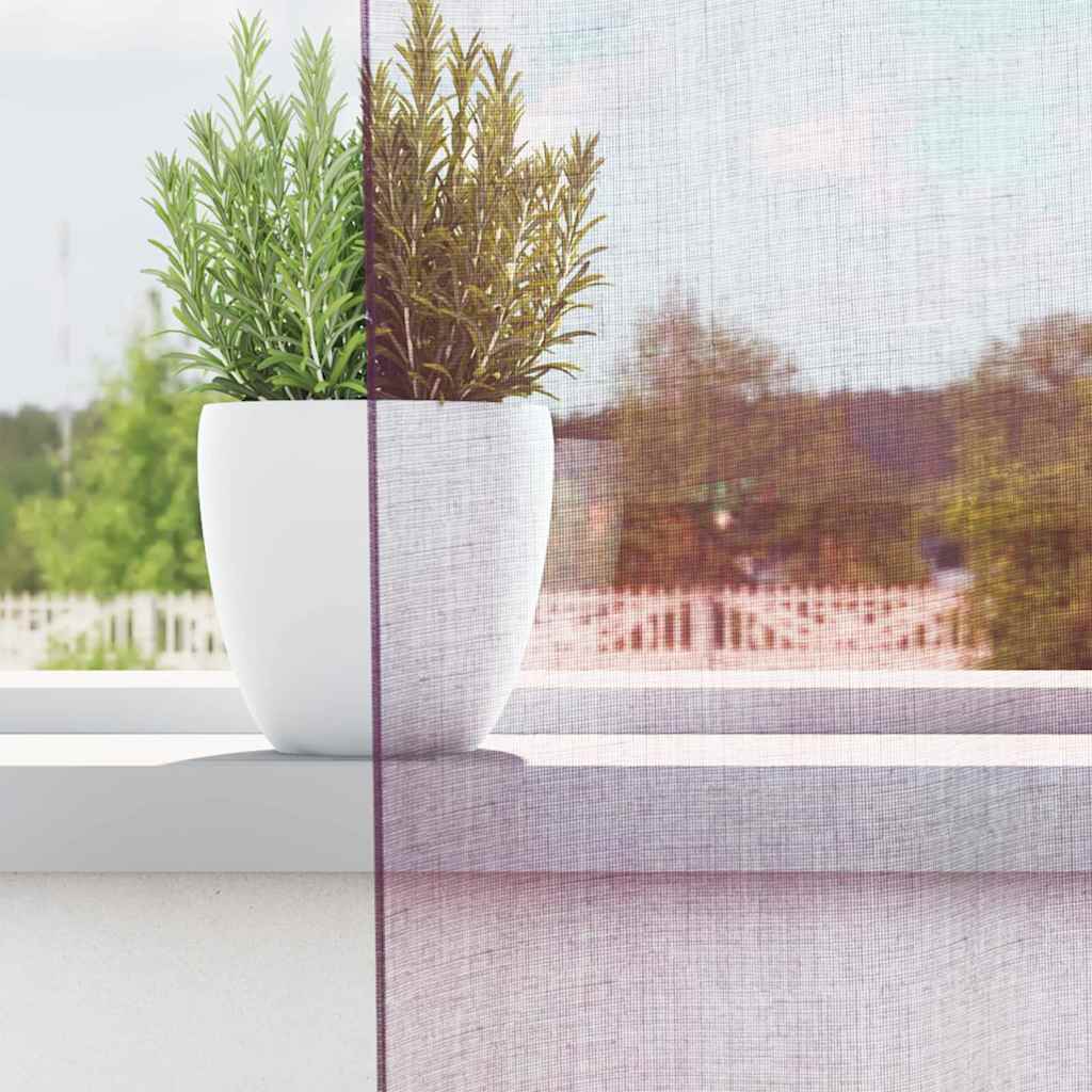 Vidaxl rideaux voile avec passe-tringles 2 pcs violet