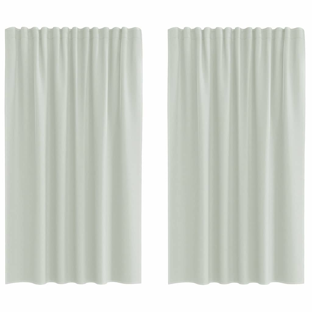 Vidaxl rideaux voile avec passe-tringles 2 pcs gris clair