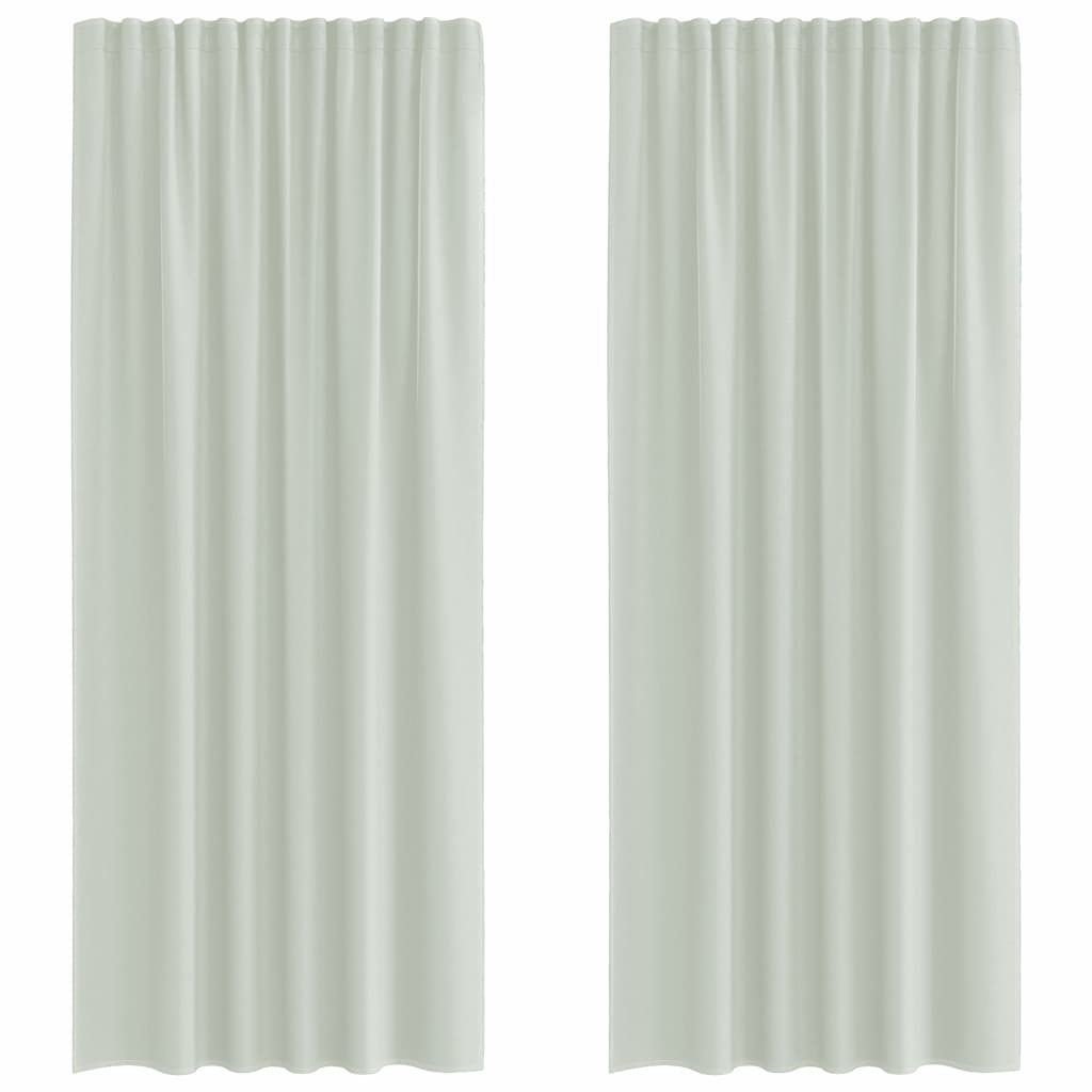 Vidaxl rideaux voile avec passe-tringles 2 pcs gris clair
