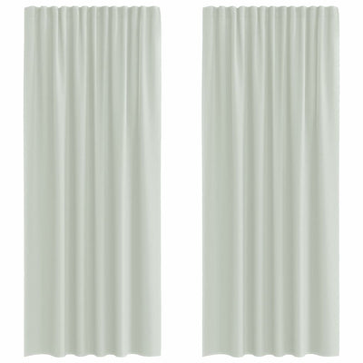 Vidaxl rideaux voile avec passe-tringles 2 pcs gris clair