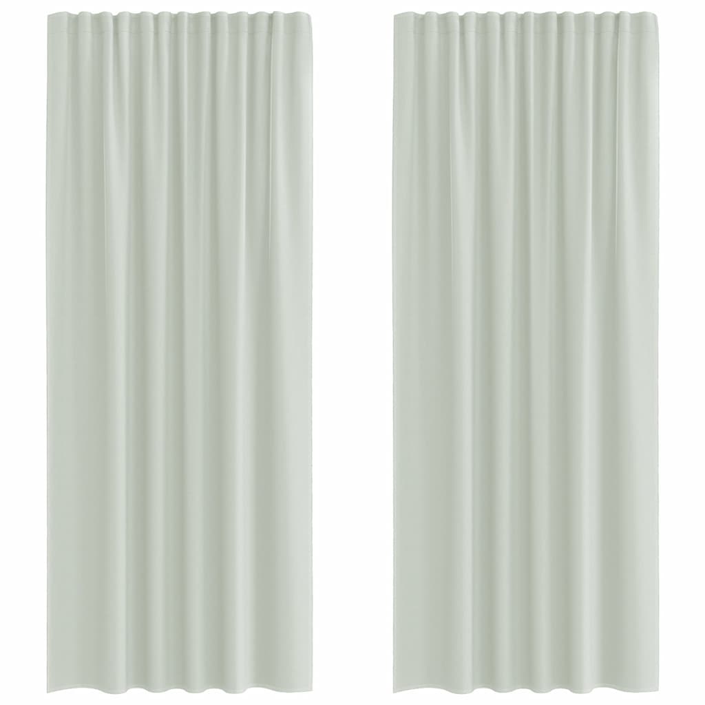 Vidaxl rideaux voile avec passe-tringles 2 pcs gris clair