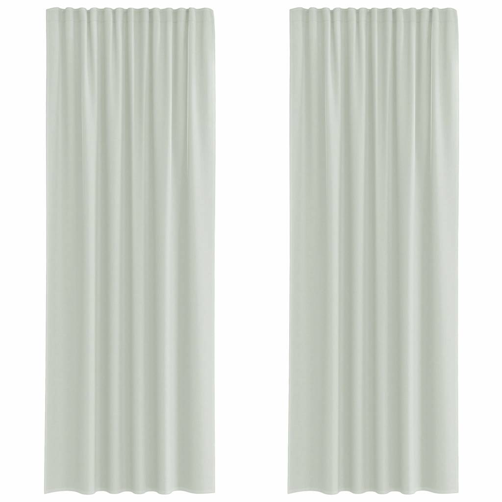 Vidaxl rideaux voile avec passe-tringles 2 pcs gris clair