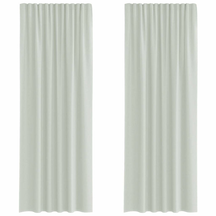 Vidaxl rideaux voile avec passe-tringles 2 pcs gris clair