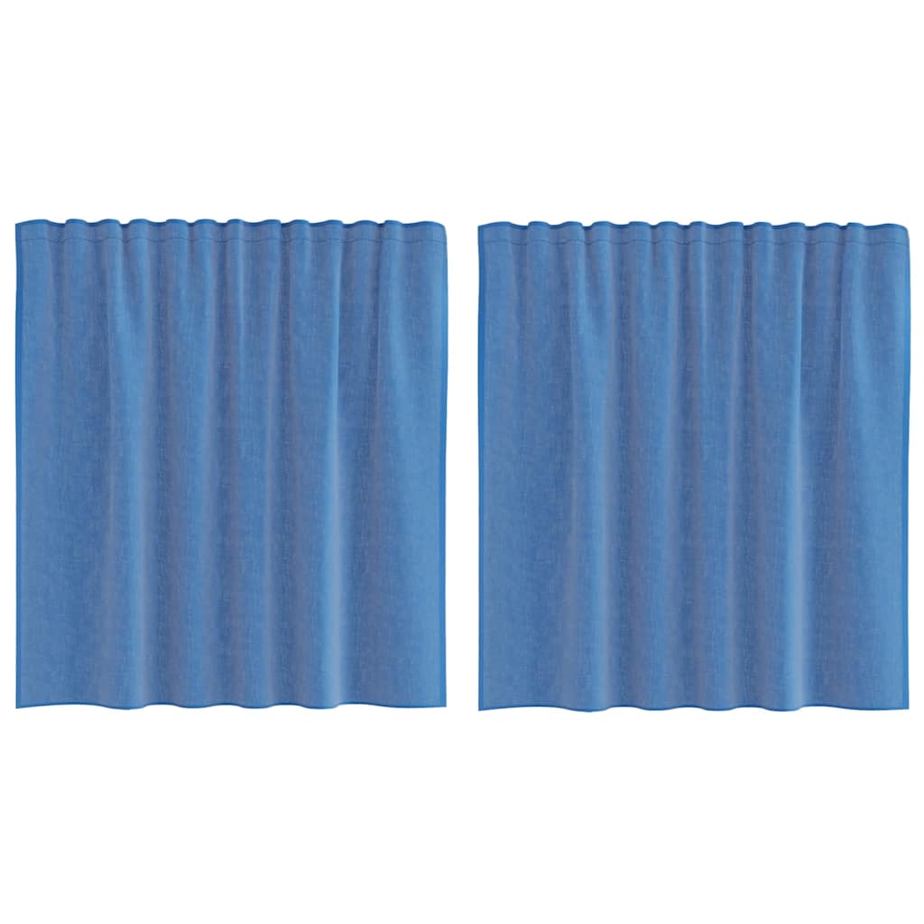 Vidaxl rideaux voile avec passe-tringles 2 pcs bleu royal