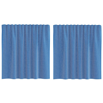 Vidaxl rideaux voile avec passe-tringles 2 pcs bleu royal