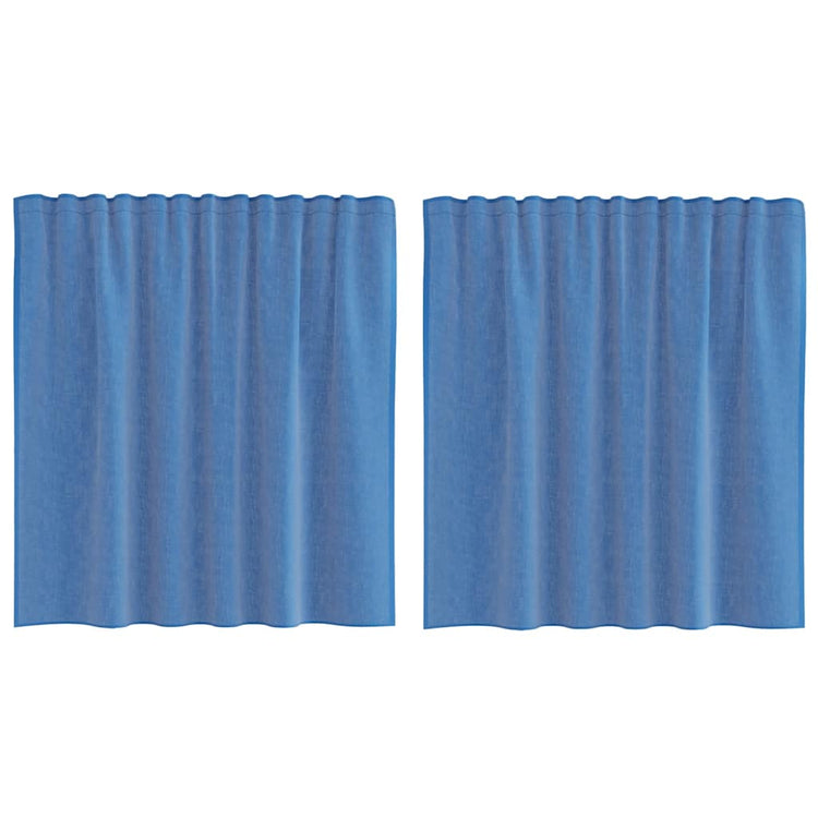 Vidaxl rideaux voile avec passe-tringles 2 pcs bleu royal