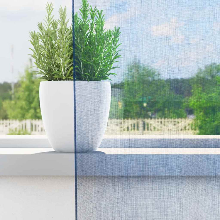 Vidaxl rideaux voile avec passe-tringles 2 pcs bleu royal