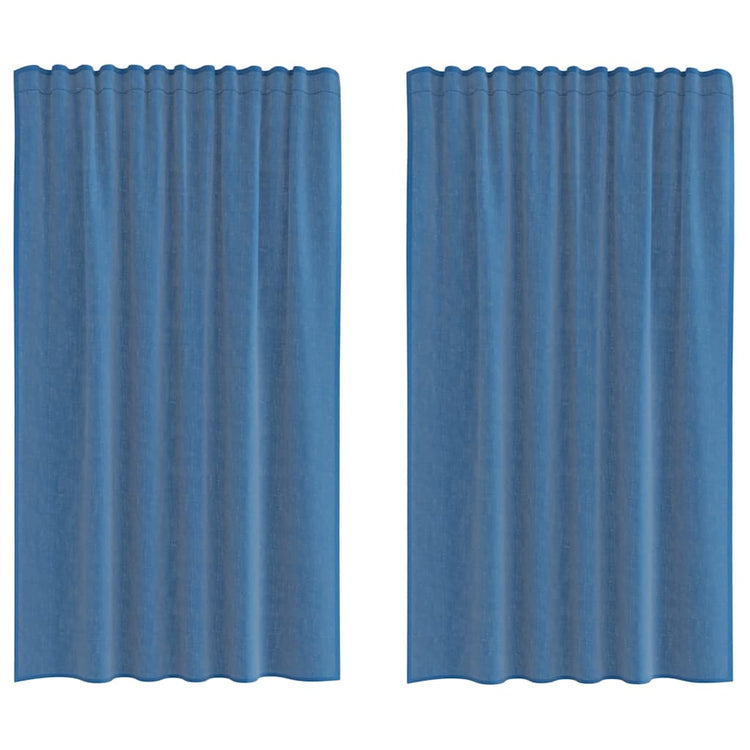 Vidaxl rideaux voile avec passe-tringles 2 pcs bleu royal