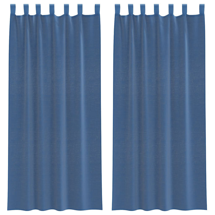 Vidaxl rideaux voile avec passe-tringles 2 pcs bleu royal