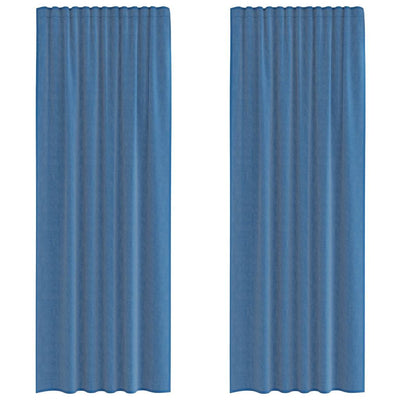 Vidaxl rideaux voile avec passe-tringles 2 pcs bleu royal