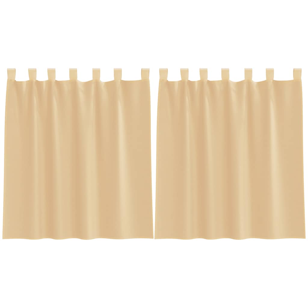 Vidaxl rideaux voile avec passe-tringles 2 pcs sable