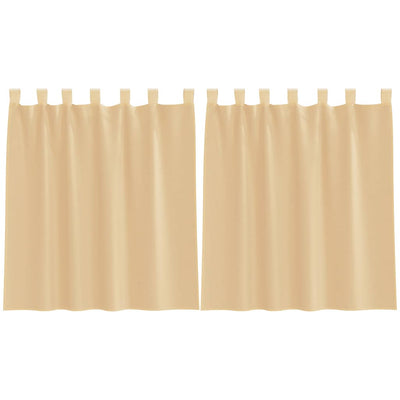 Vidaxl rideaux voile avec passe-tringles 2 pcs sable