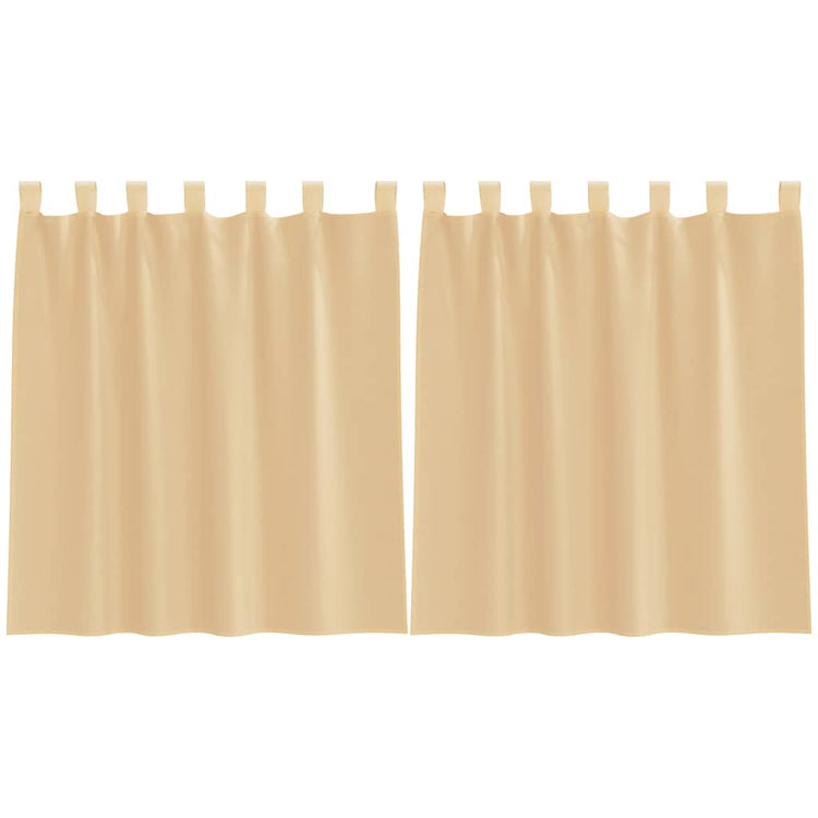 Vidaxl rideaux voile avec passe-tringles 2 pcs sable