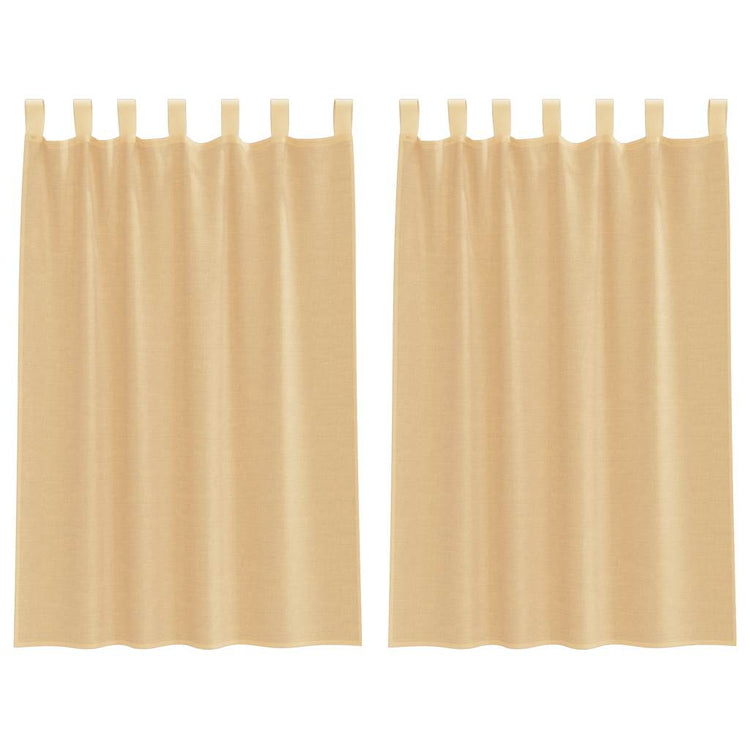 Vidaxl rideaux voile avec passe-tringles 2 pcs sable