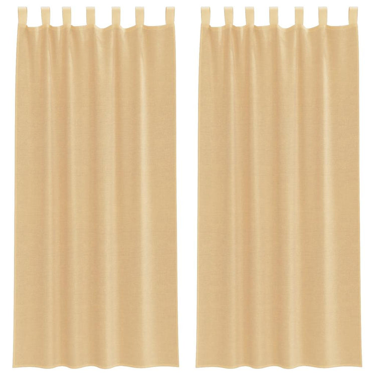 Vidaxl rideaux voile avec passe-tringles 2 pcs sable