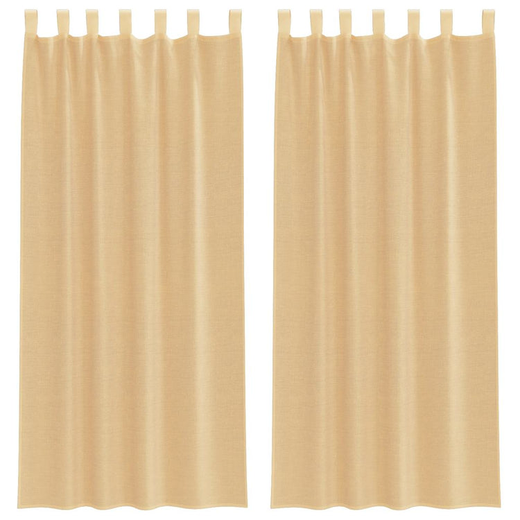 Vidaxl rideaux voile avec passe-tringles 2 pcs sable