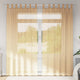 Vidaxl rideaux voile avec passe-tringles 2 pcs sable