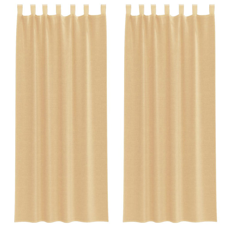 Vidaxl rideaux voile avec passe-tringles 2 pcs sable
