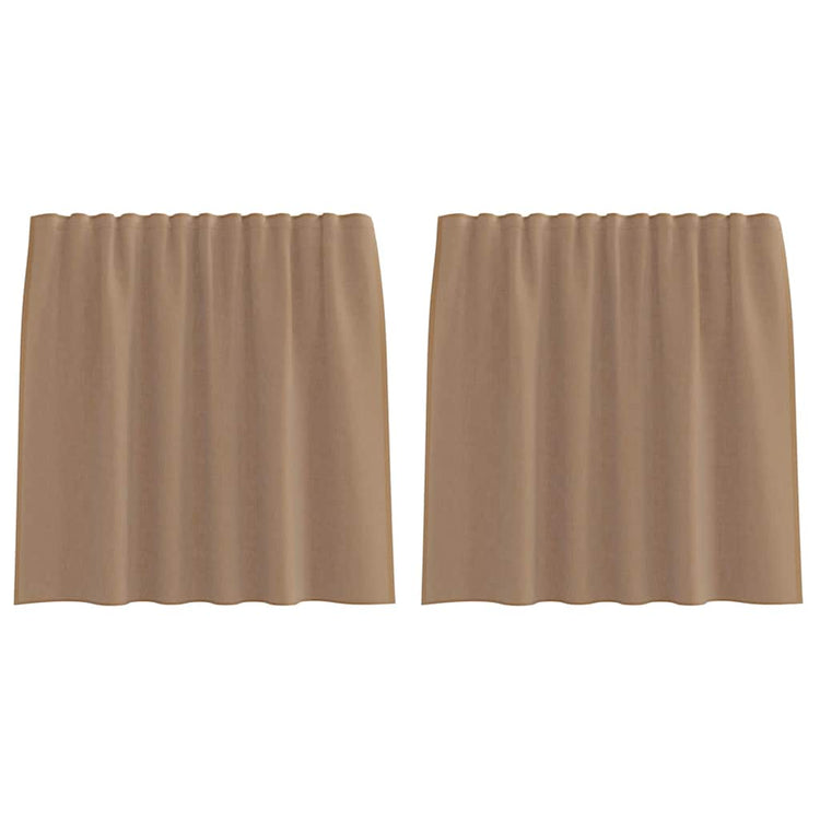 Vidaxl rideaux voile avec passe-tringles 2 pcs marron clair