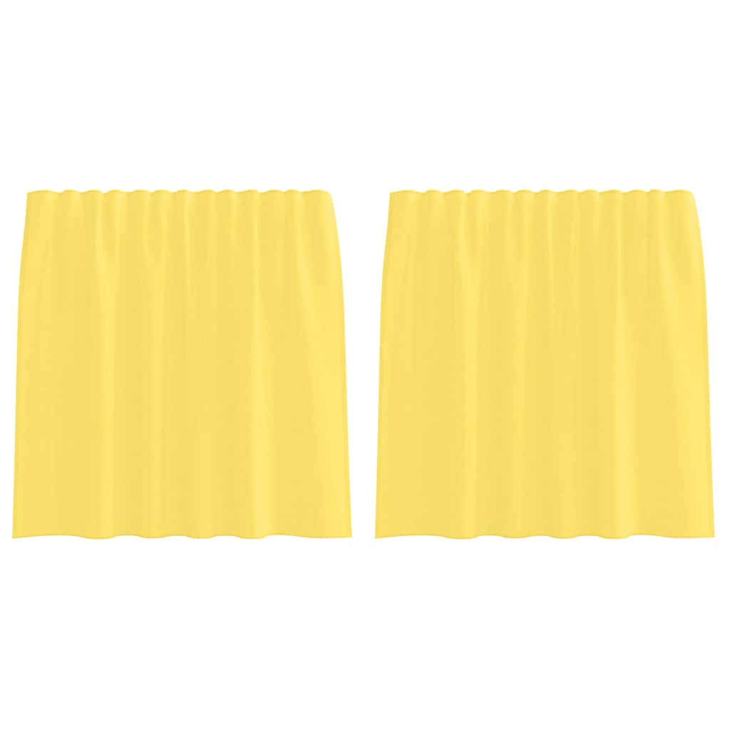 Vidaxl rideaux voile avec passe-tringles 2 pcs jaune