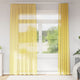 Vidaxl rideaux voile avec passe-tringles 2 pcs jaune