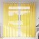 Vidaxl rideaux voile avec passe-tringles 2 pcs jaune