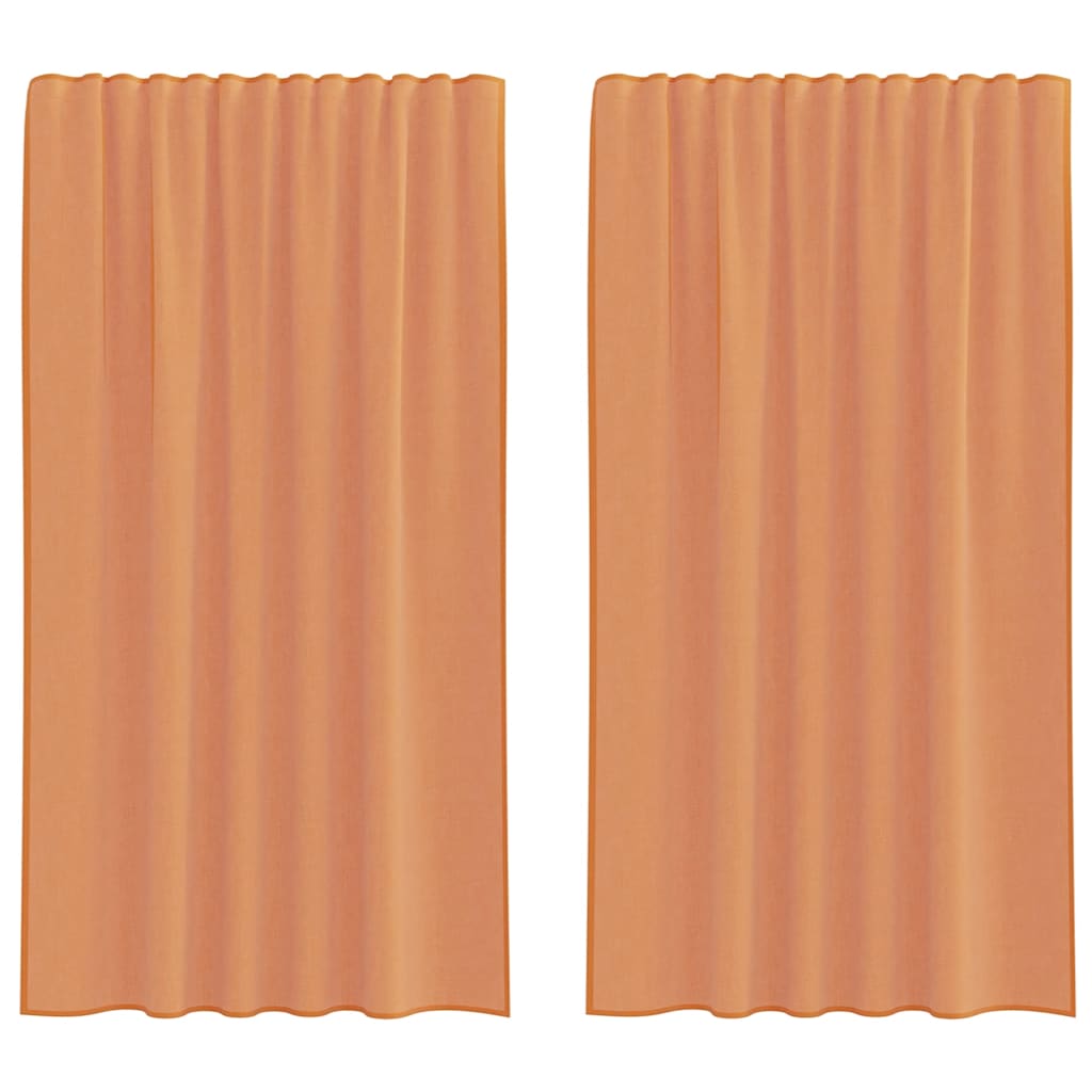 Vidaxl voilages avec passe-tringles 2 pcs terre cuite