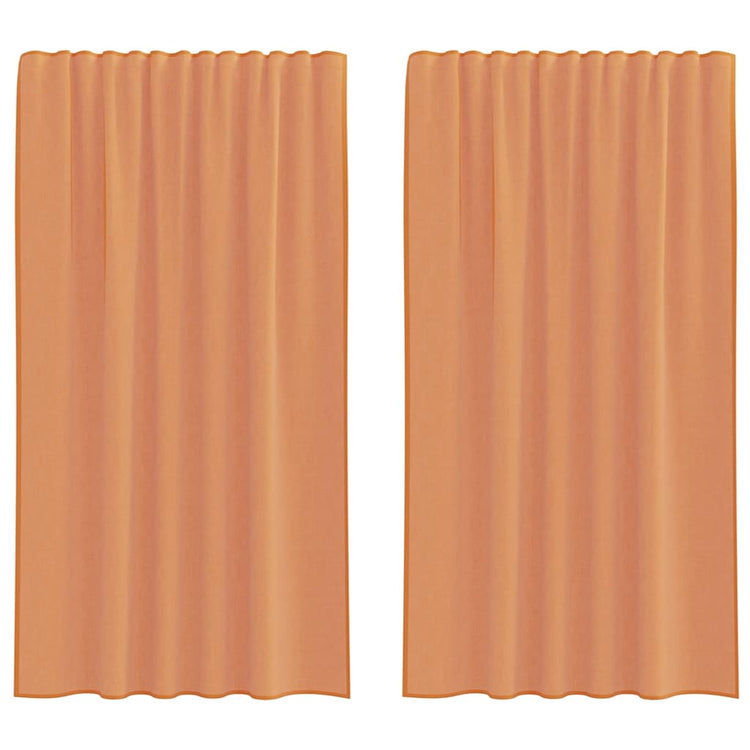 Vidaxl voilages avec passe-tringles 2 pcs terre cuite