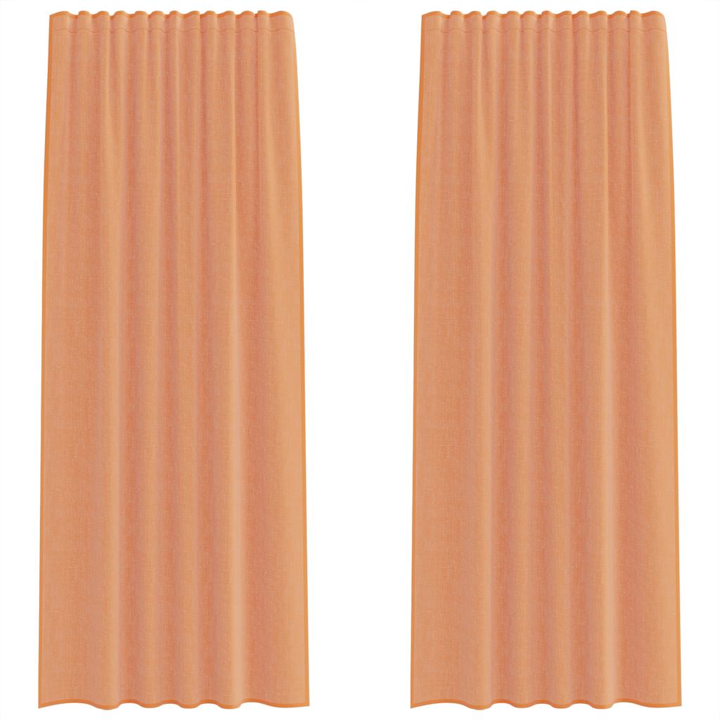 Vidaxl voilages avec passe-tringles 2 pcs terre cuite