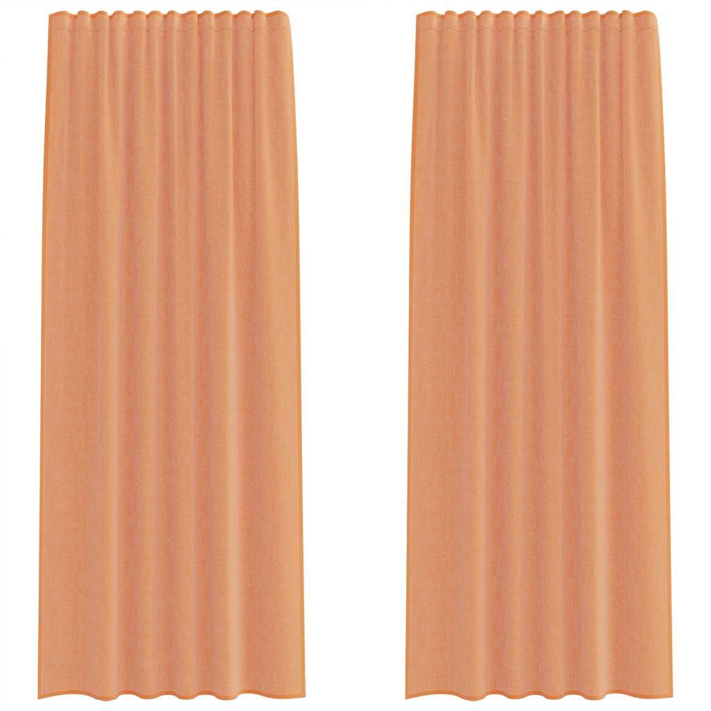 Vidaxl voilages avec passe-tringles 2 pcs terre cuite