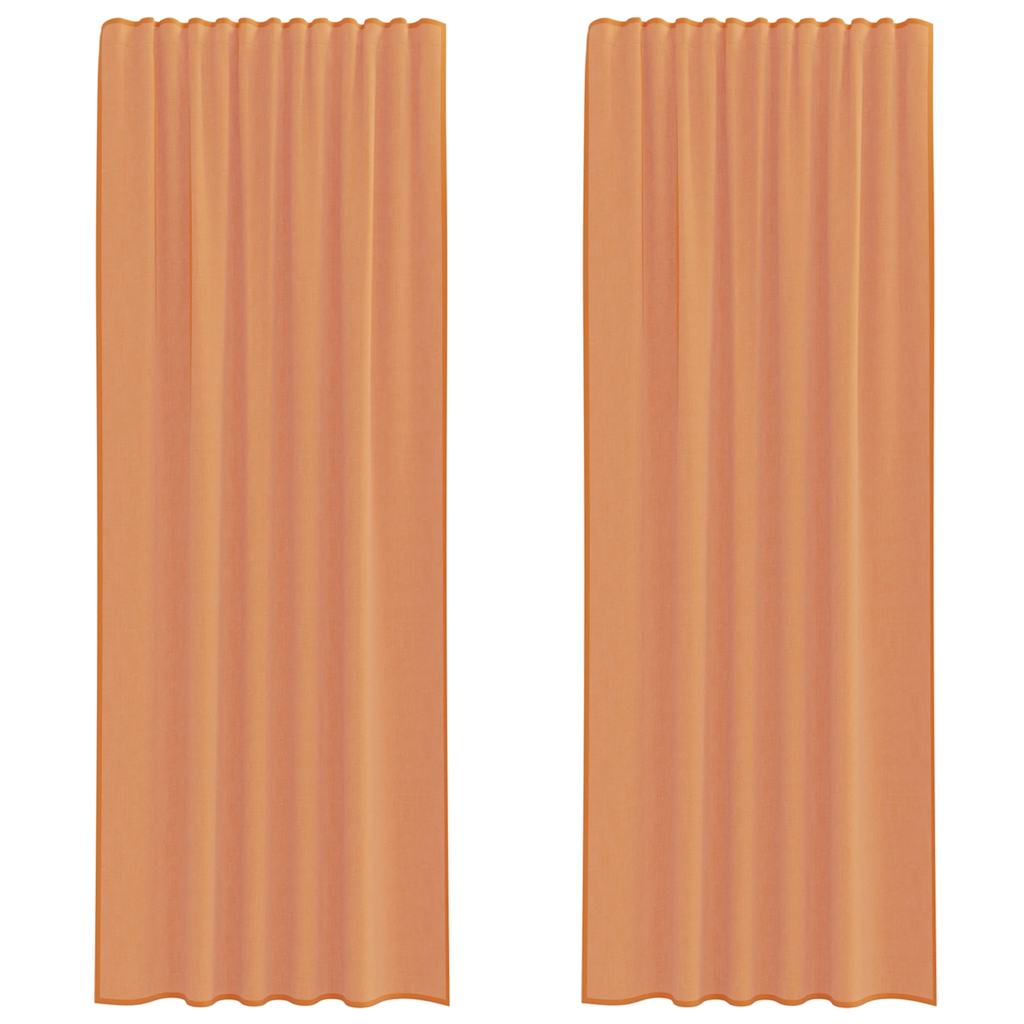 Vidaxl voilages avec passe-tringles 2 pcs terre cuite