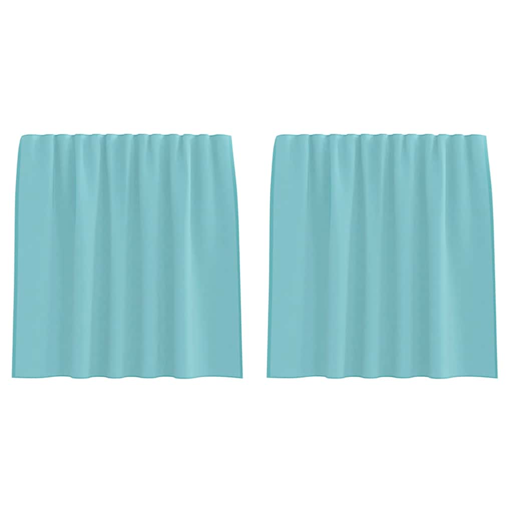 Vidaxl rideaux voile avec passe-tringles 2 pcs turquoise