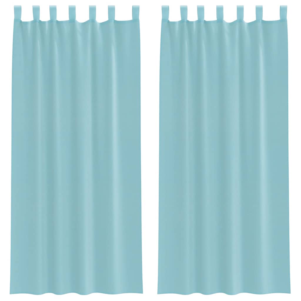 Vidaxl rideaux voile avec passe-tringles 2 pcs turquoise