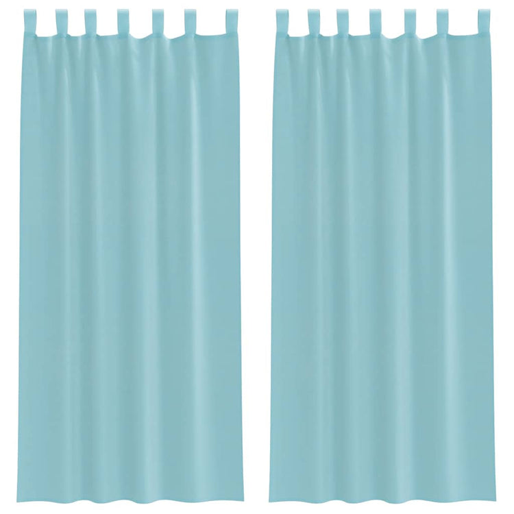 Vidaxl rideaux voile avec passe-tringles 2 pcs turquoise