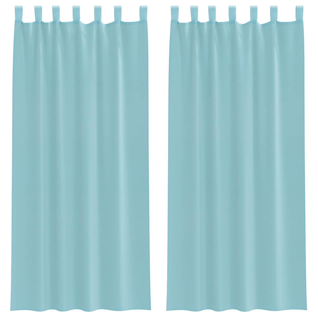 Vidaxl rideaux voile avec passe-tringles 2 pcs turquoise