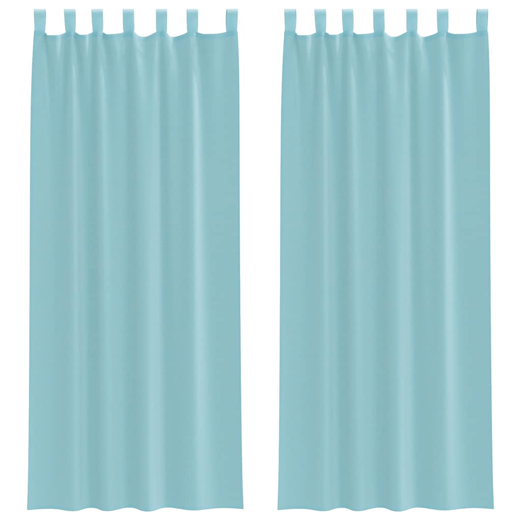 Vidaxl rideaux voile avec passe-tringles 2 pcs turquoise