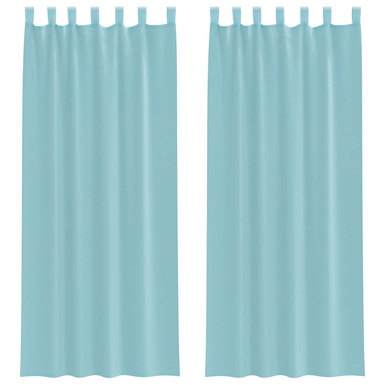 Vidaxl rideaux voile avec passe-tringles 2 pcs turquoise