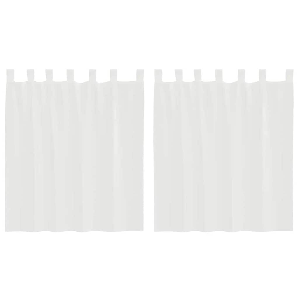 Vidaxl rideaux voile avec passe-tringles 2 pcs blanc