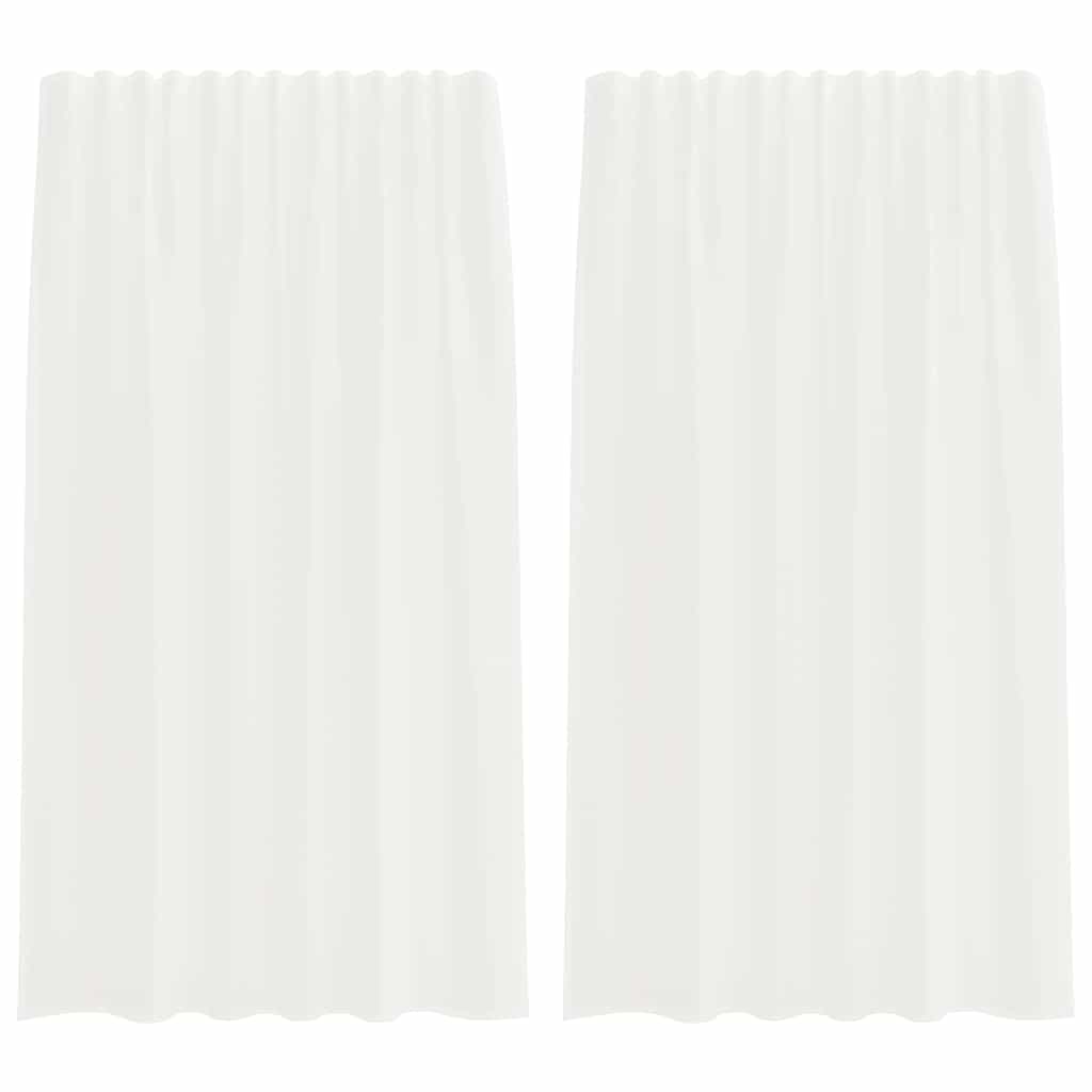 Vidaxl rideaux voile avec passe-tringles 2 pcs blanc