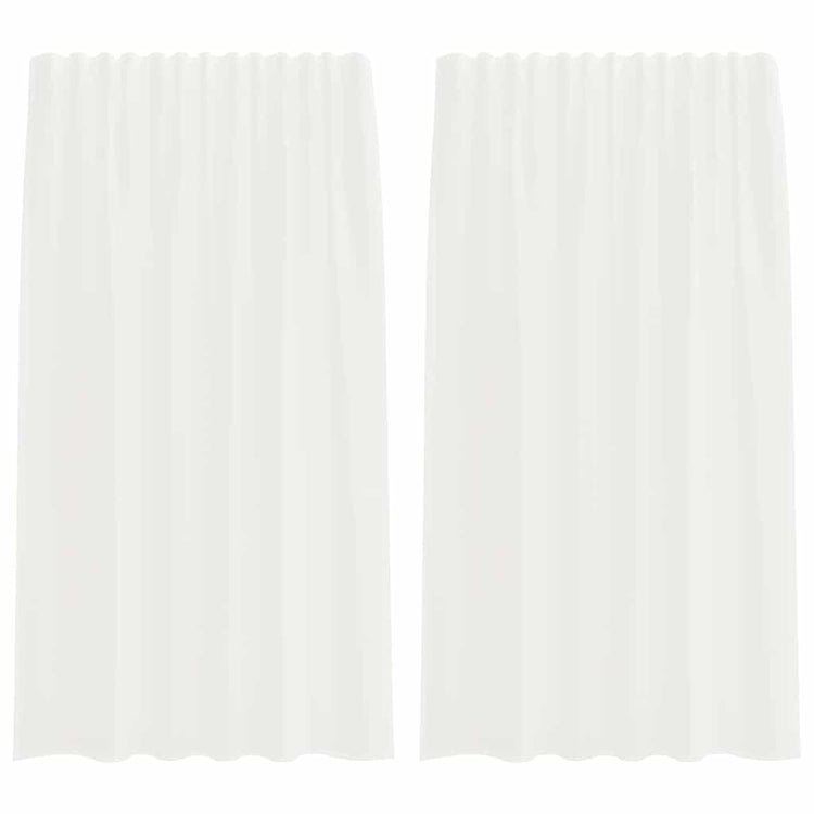 Vidaxl rideaux voile avec passe-tringles 2 pcs blanc
