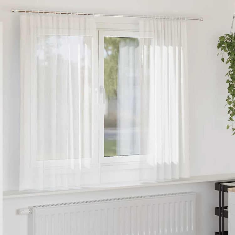 Vidaxl rideaux voile avec passe-tringles 2 pcs blanc