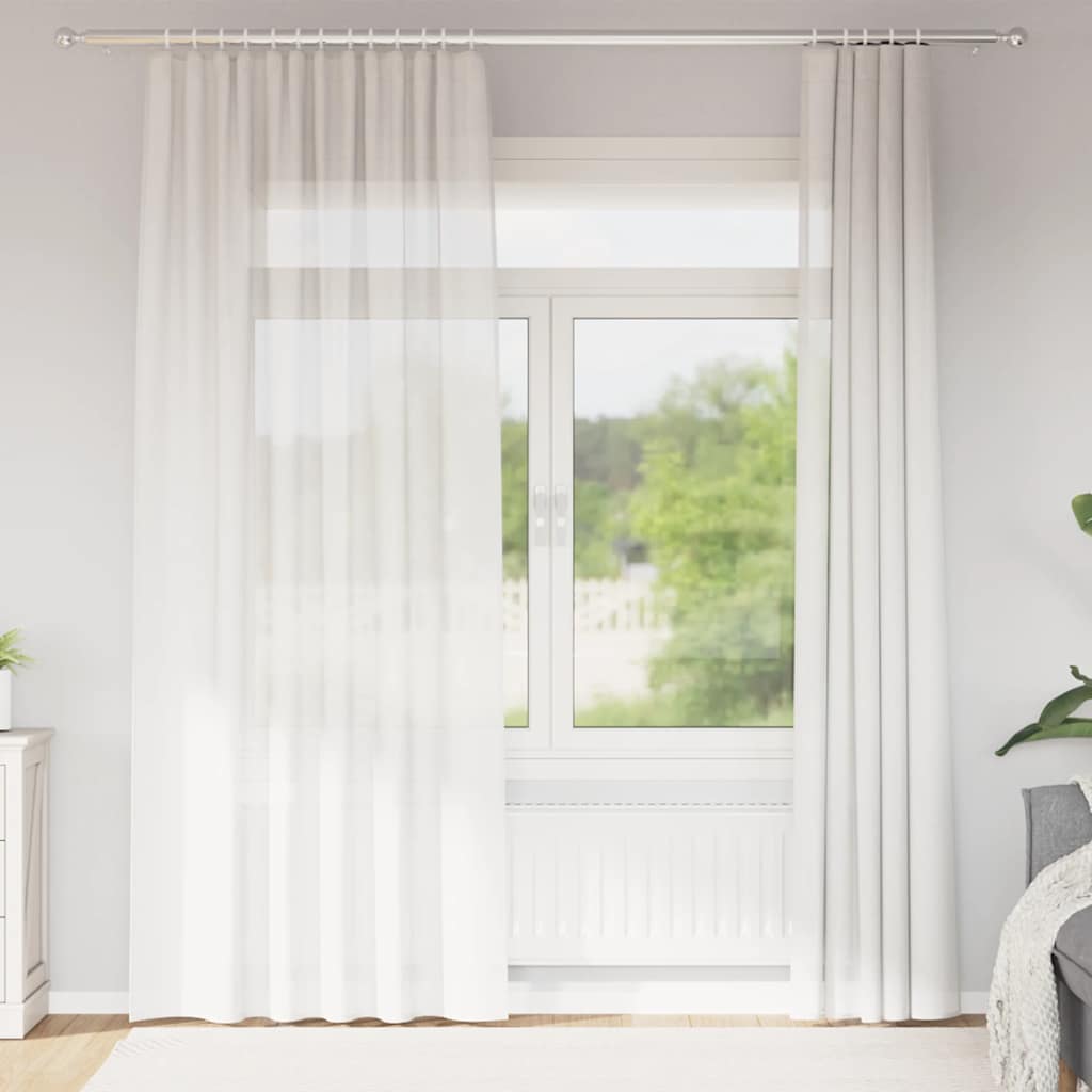 Vidaxl rideaux voile avec passe-tringles 2 pcs blanc