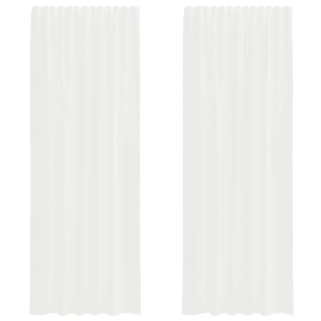 Vidaxl rideaux voile avec passe-tringles 2 pcs blanc