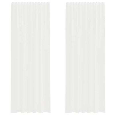 Vidaxl rideaux voile avec passe-tringles 2 pcs blanc