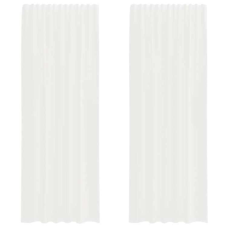 Vidaxl rideaux voile avec passe-tringles 2 pcs blanc