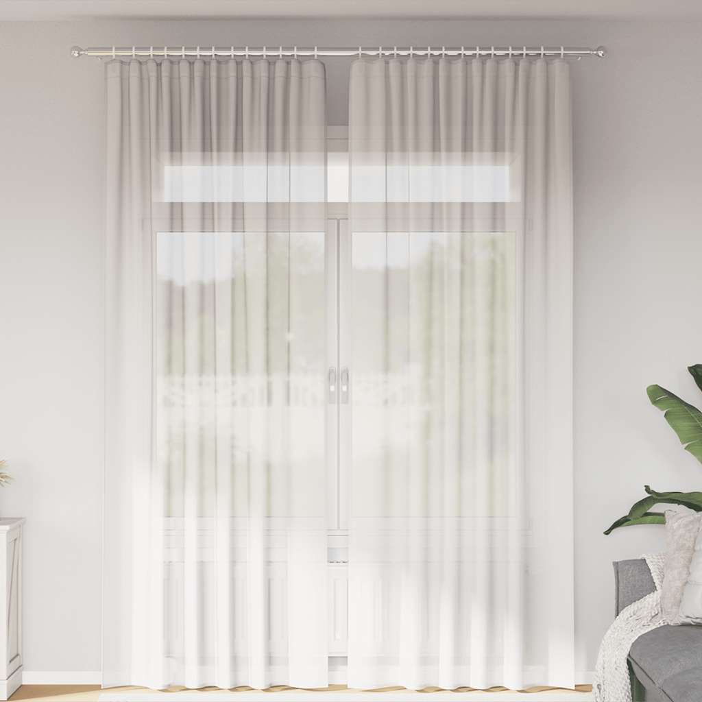 Vidaxl rideaux voile avec passe-tringles 2 pcs blanc