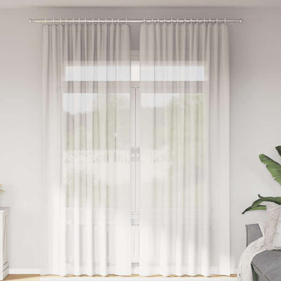 Vidaxl rideaux voile avec passe-tringles 2 pcs blanc