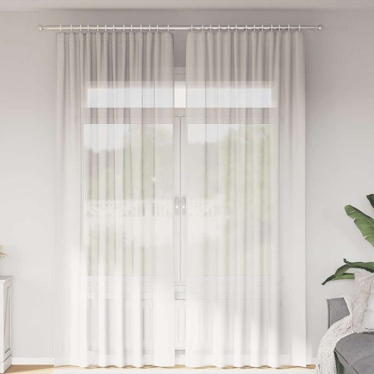 Vidaxl rideaux voile avec passe-tringles 2 pcs blanc