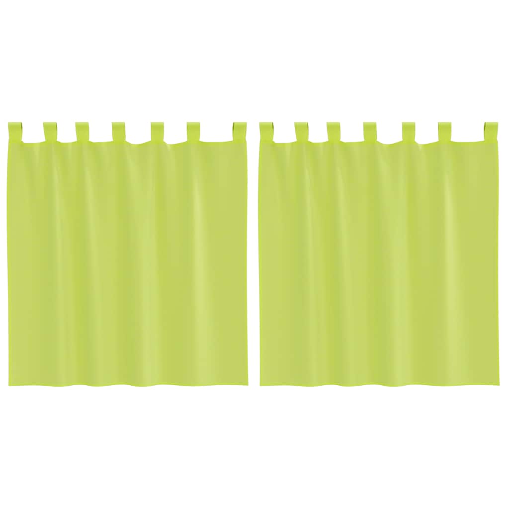 VidaXL rideaux voile avec rebord 2 pcs vert pomme
